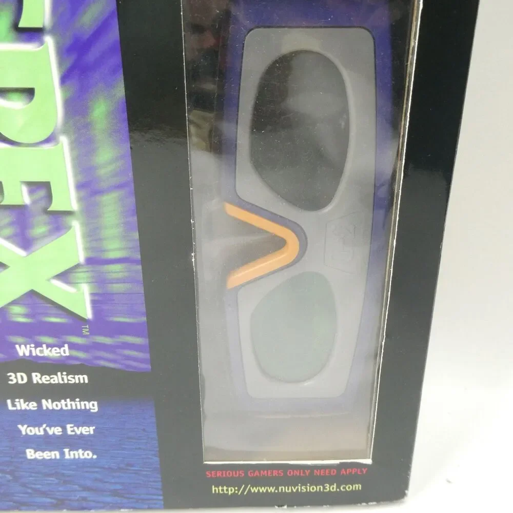 3-D Spex PC Game Set Vintage NuVision Stereoscopic 3D Glasses + CD